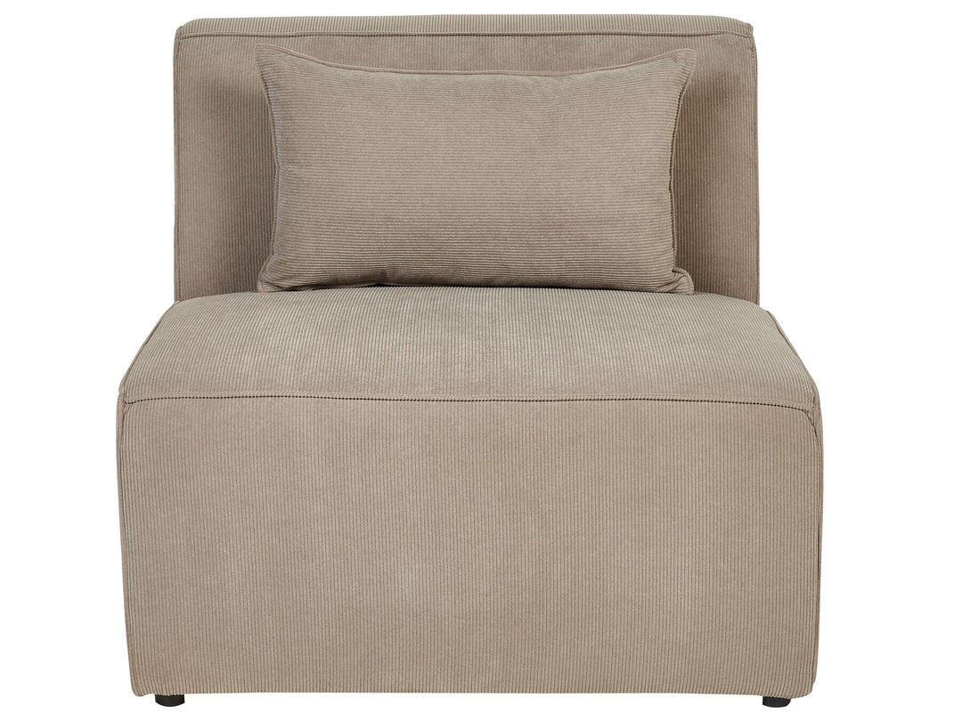 Lemvig Left Hand 5 Seater Modular Jumbo Cord Corner Sofa with Ottoman Taupe