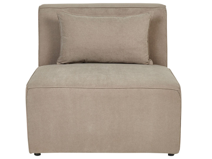 Lemvig Left Hand 5 Seater Modular Jumbo Cord Corner Sofa with Ottoman Taupe