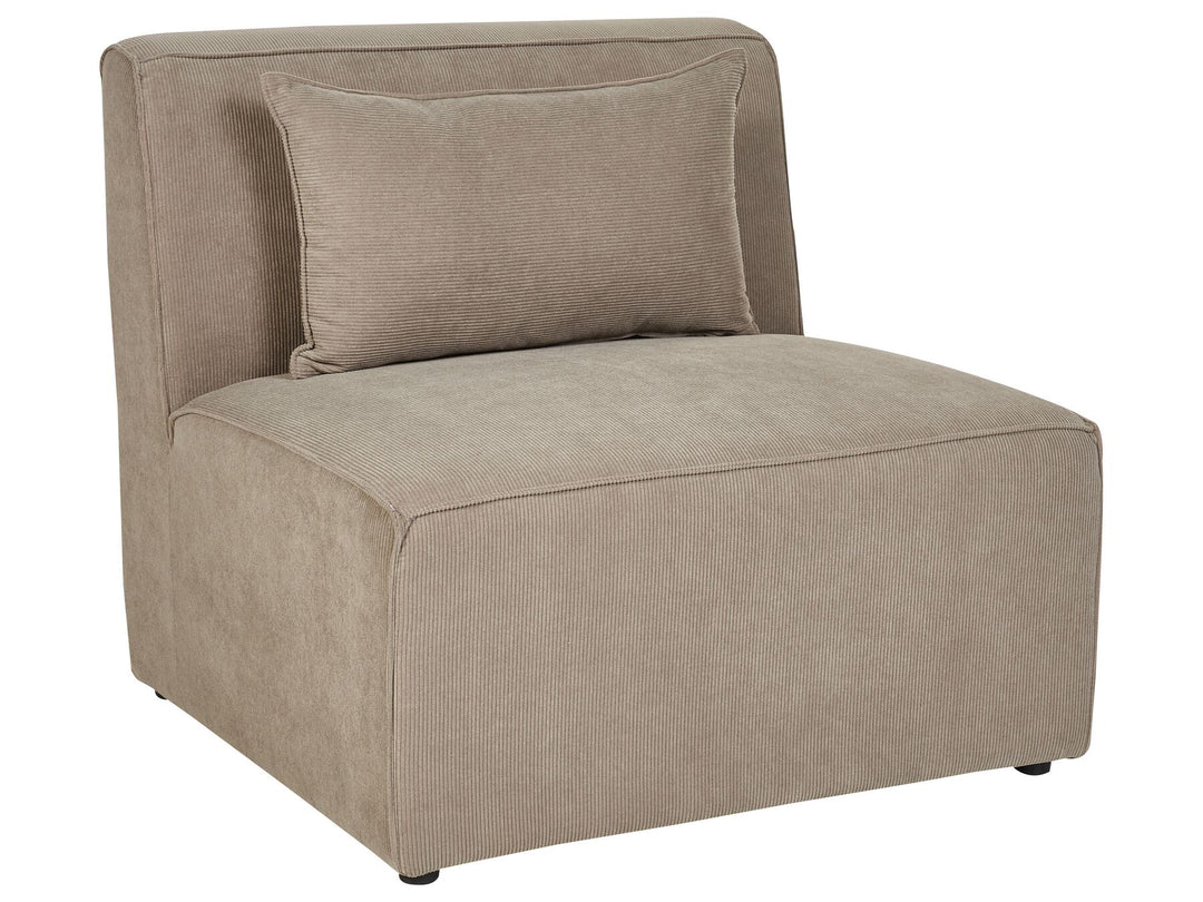 Lemvig Left Hand 5 Seater Modular Jumbo Cord Corner Sofa with Ottoman Taupe