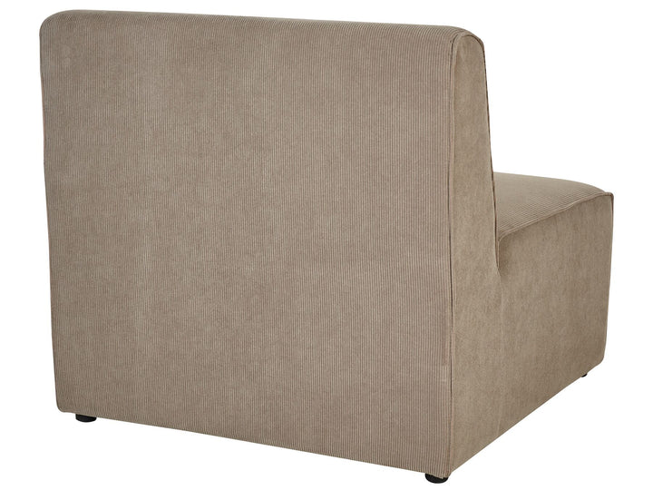 Lemvig Left Hand 5 Seater Modular Jumbo Cord Corner Sofa with Ottoman Taupe