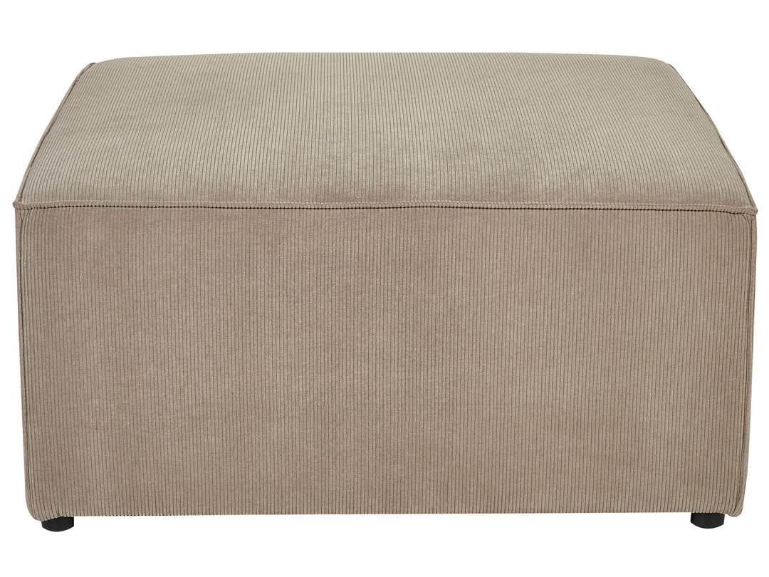 Lemvig Left Hand 5 Seater Modular Jumbo Cord Corner Sofa with Ottoman Taupe