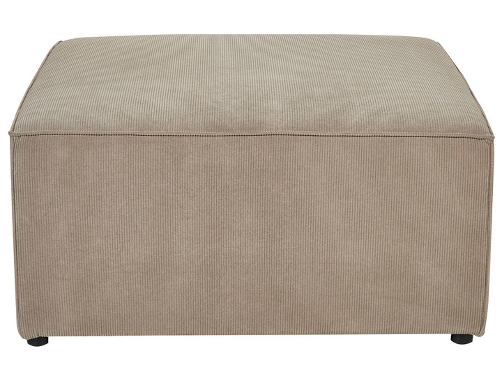 Lemvig Left Hand 5 Seater Modular Jumbo Cord Corner Sofa with Ottoman Taupe