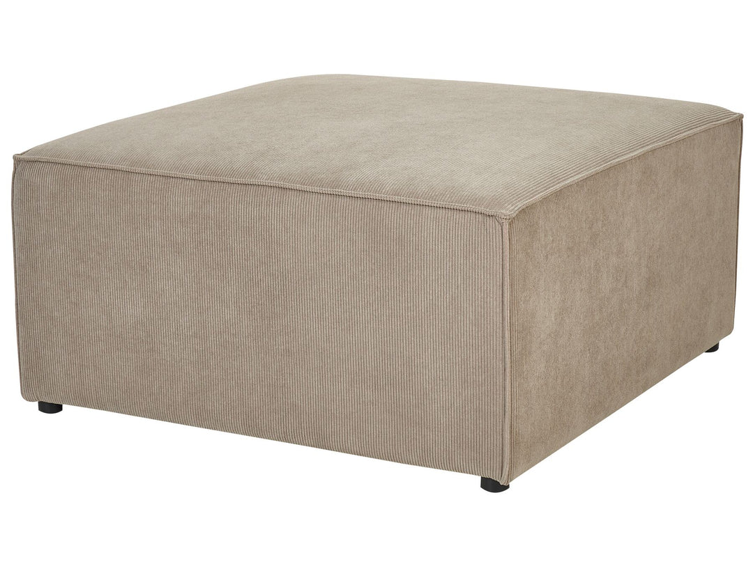 Lemvig Left Hand 5 Seater Modular Jumbo Cord Corner Sofa with Ottoman Taupe