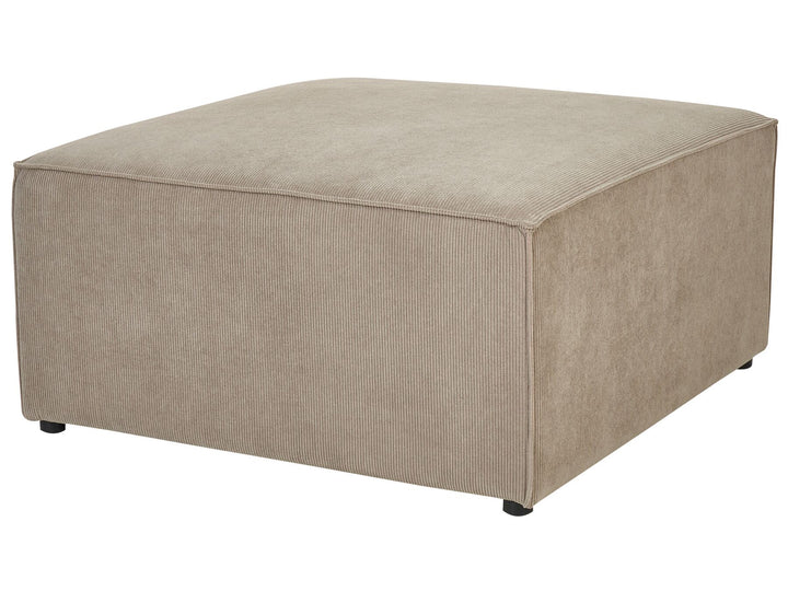 Lemvig Left Hand 5 Seater Modular Jumbo Cord Corner Sofa with Ottoman Taupe