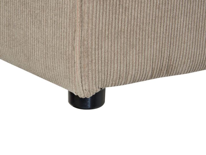 Lemvig Left Hand 5 Seater Modular Jumbo Cord Corner Sofa with Ottoman Taupe