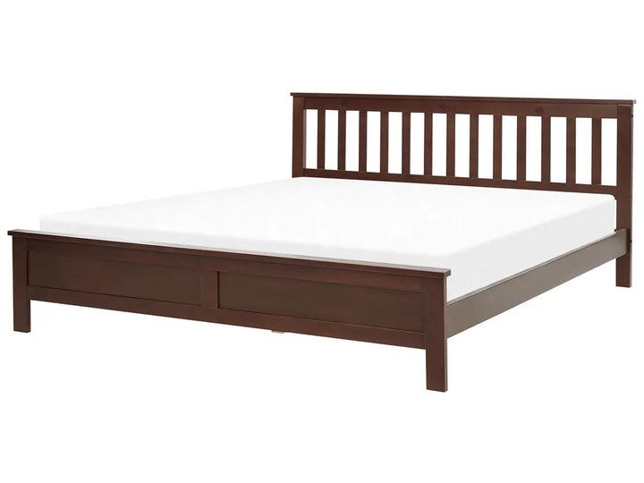 Bed Pine Wood 180 x 200 cm (EU Super King) Dark Brown Carol