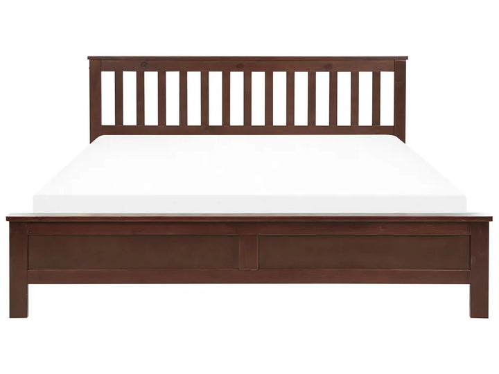 Bed Pine Wood 180 x 200 cm (EU Super King) Dark Brown Carol