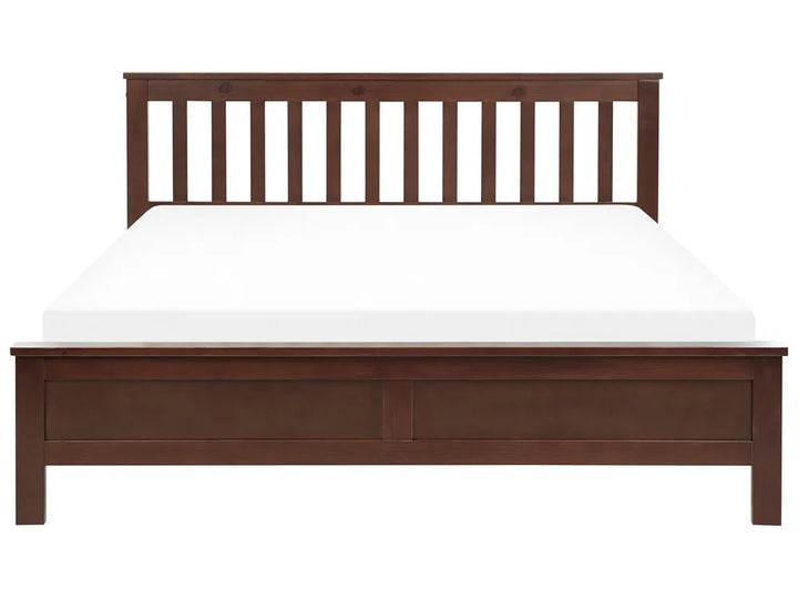 Bed Pine Wood 160 x 200 cm (EU King Size) Dark Brown Carol
