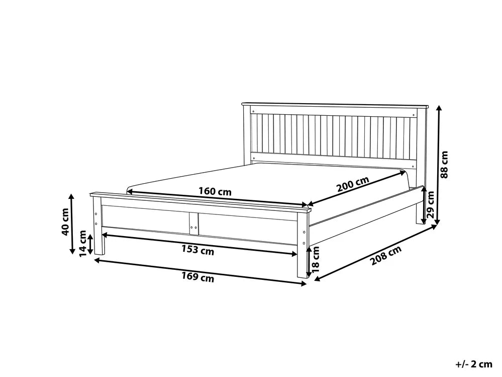 Bed Pine Wood 160 x 200 cm (EU King Size) Dark Brown Carol
