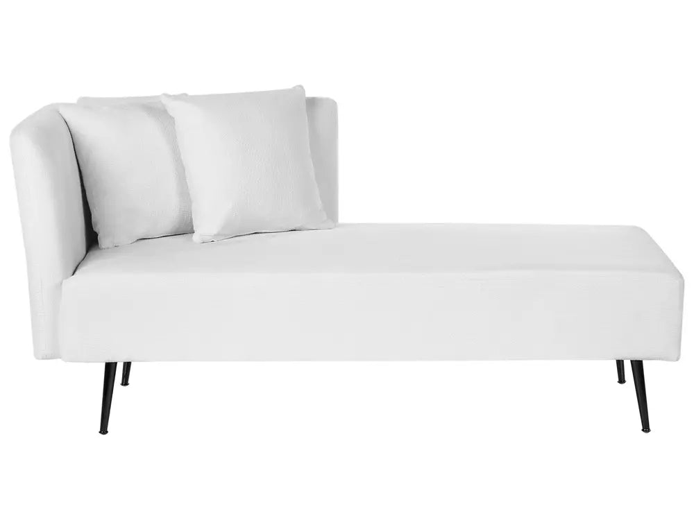 Left-Hand Chaise Lounge Fabric White Roxy
