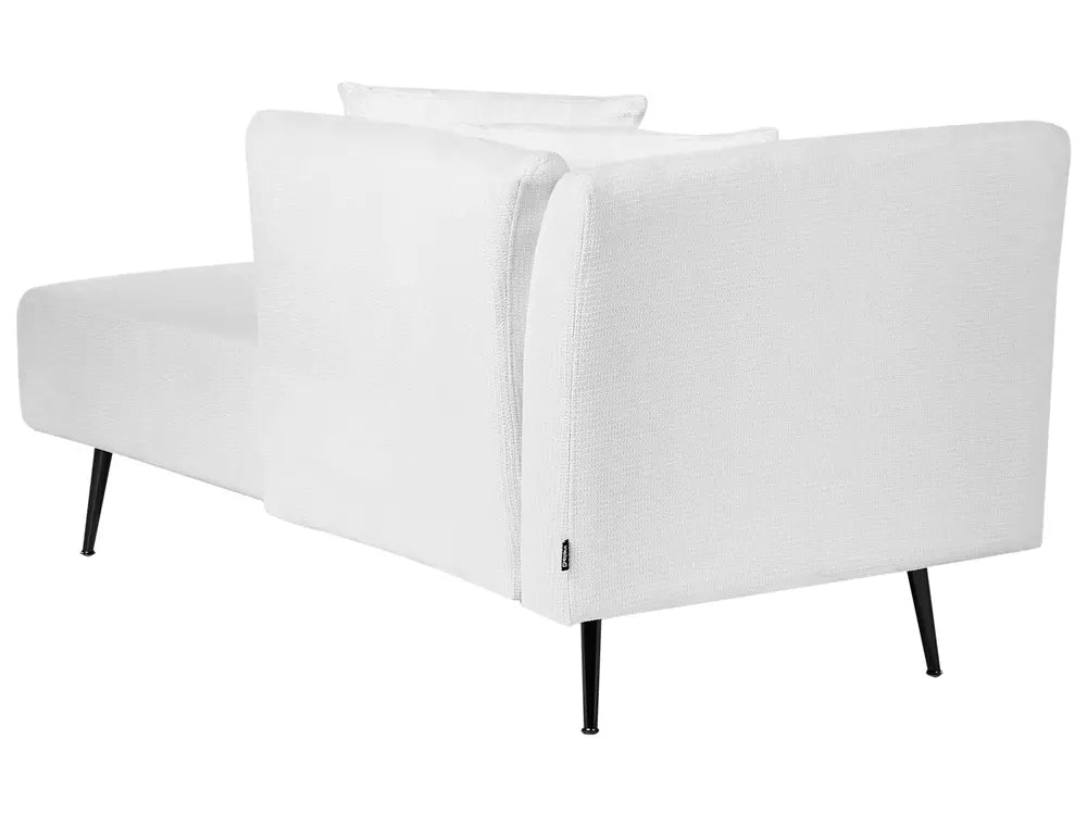 Left-Hand Chaise Lounge Fabric White Roxy
