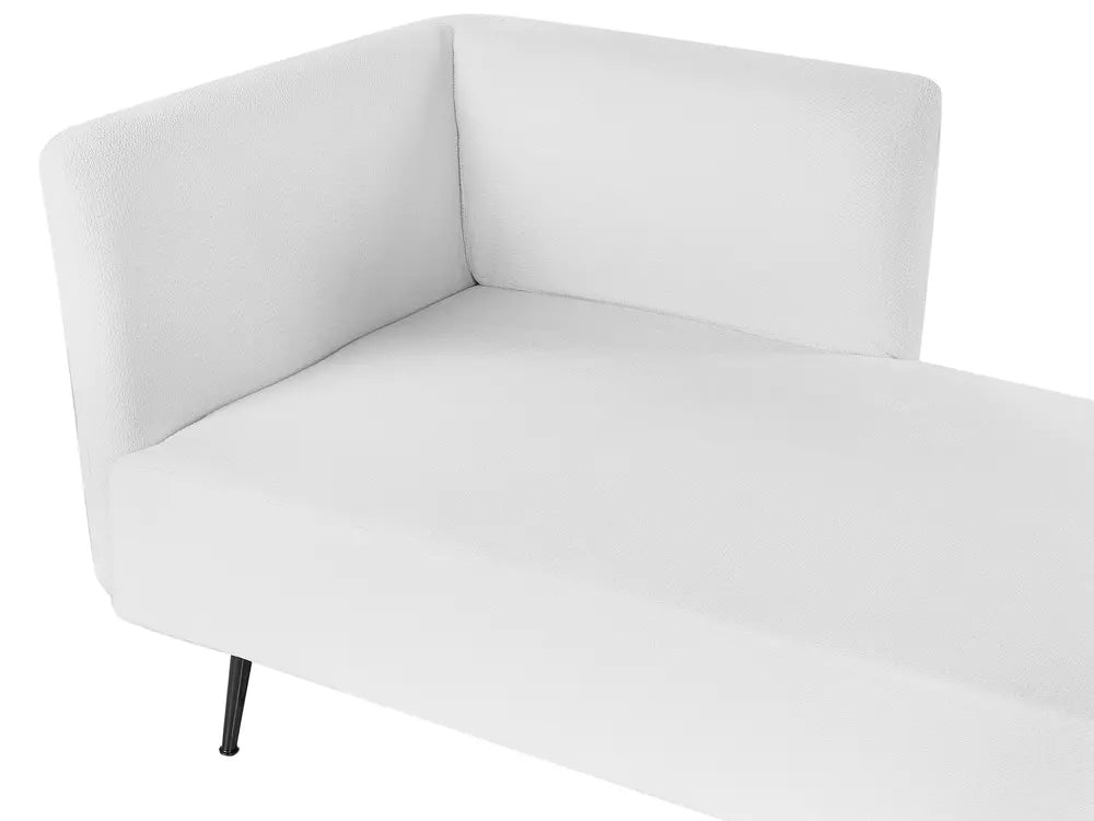 Left-Hand Chaise Lounge Fabric White Roxy
