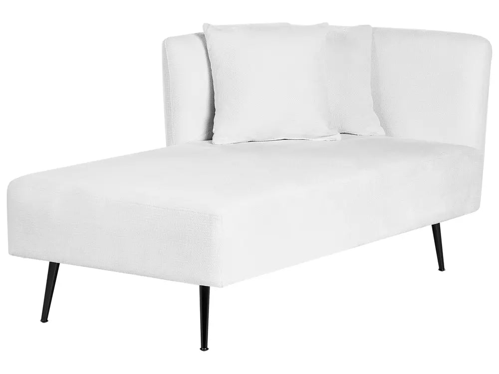 Right-Hand Chaise Lounge Fabric White Roxy