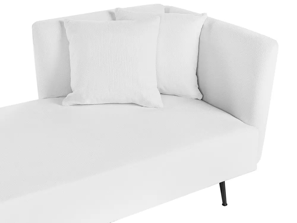 Right-Hand Chaise Lounge Fabric White Roxy