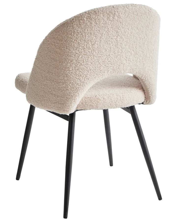 Set of 2 Dining Chairs Boucle Beige Trix