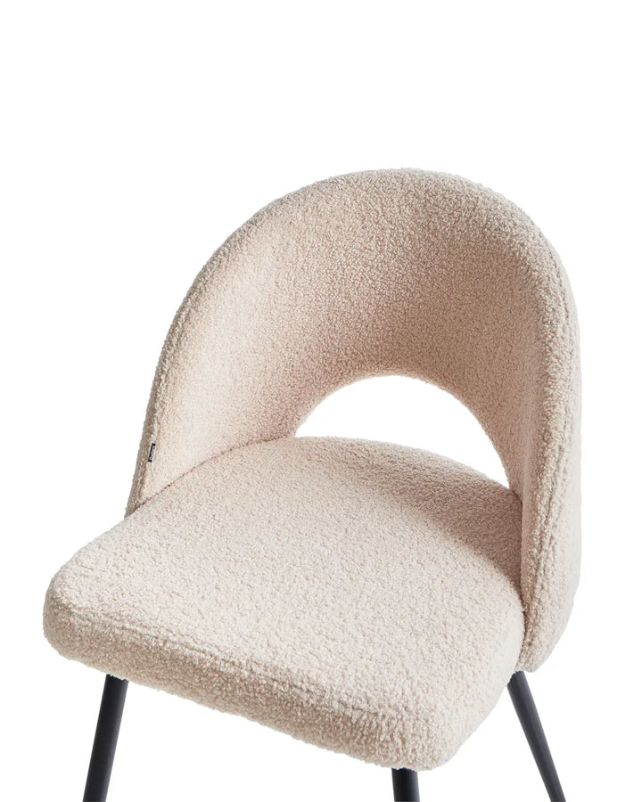 Set of 2 Dining Chairs Boucle Beige Trix