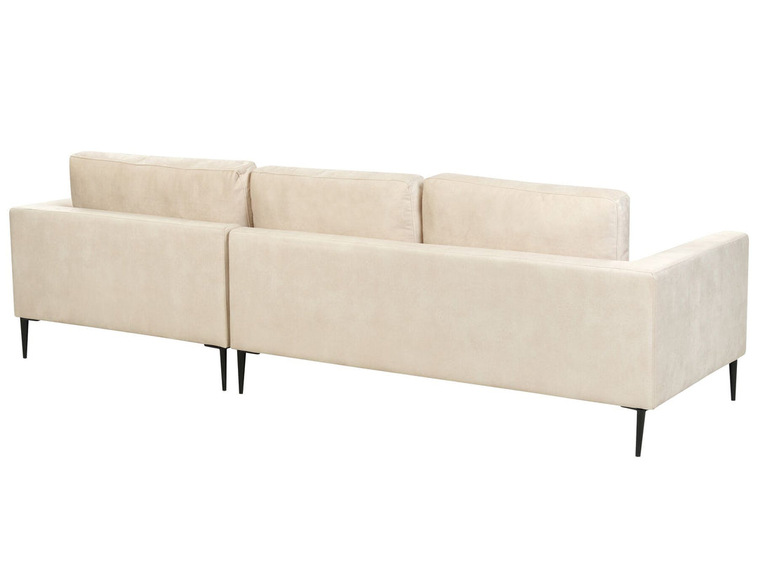 Flam Velvet Left Hand Corner Sofa Cream