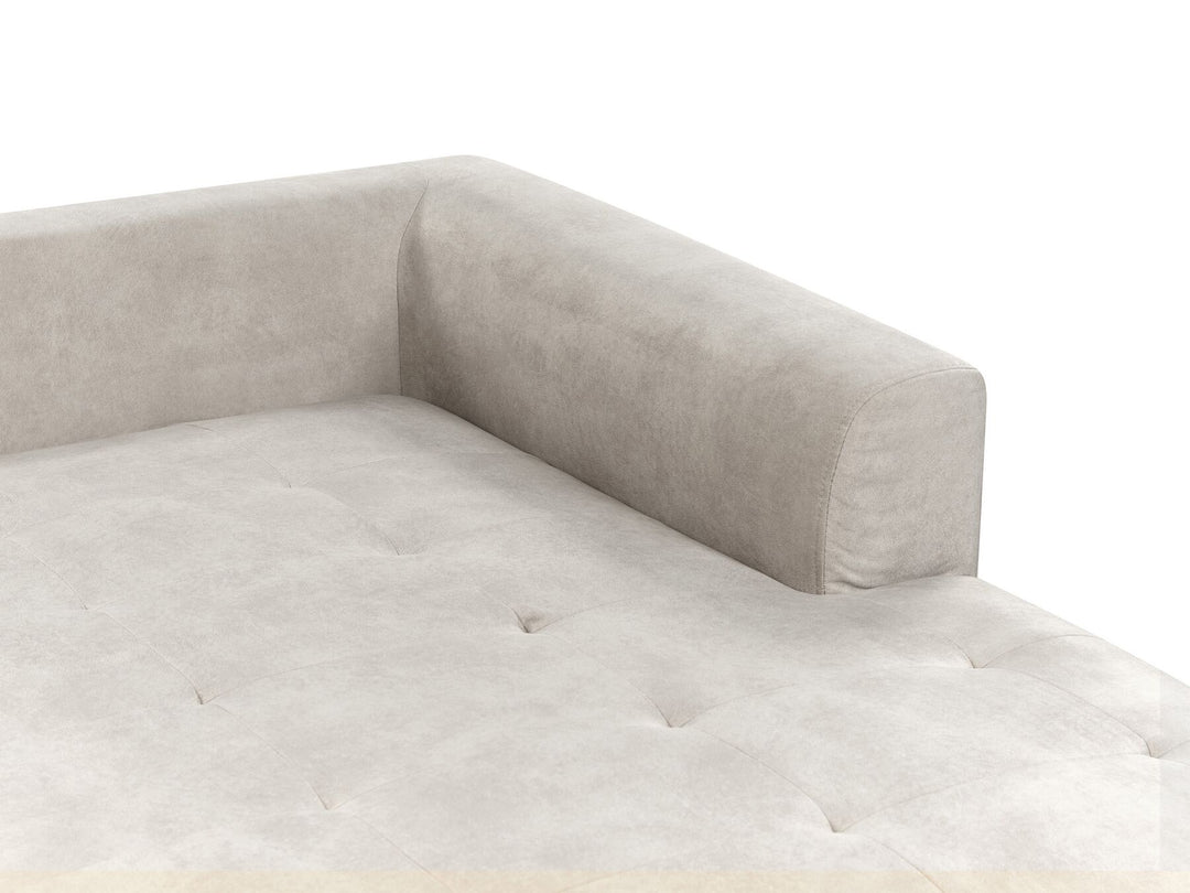 Flam Velvet Left Hand Corner Sofa Light Grey