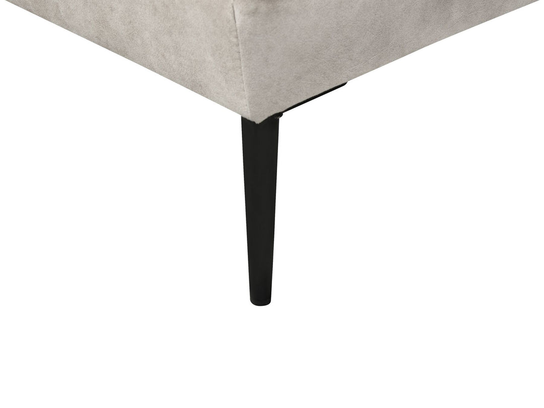 Flam Velvet Left Hand Corner Sofa Light Grey