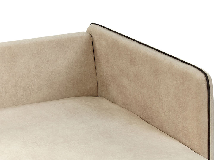 Altan Right Hand Velvet Corner Sofa Beige