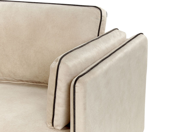 Altan Right Hand Velvet Corner Sofa Beige