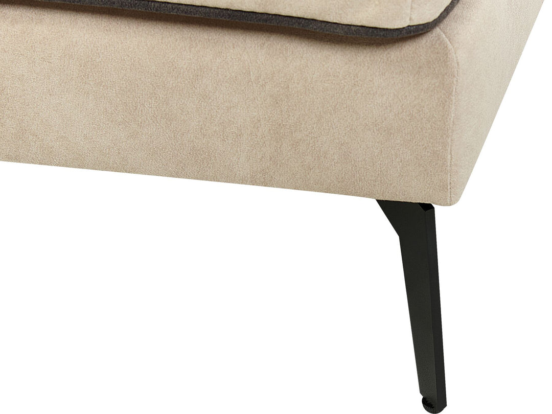 Altan Right Hand Velvet Corner Sofa Beige