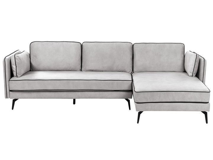 Altan Left Hand Velvet Corner Sofa Light Grey