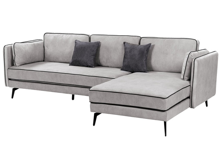 Altan Left Hand Velvet Corner Sofa Light Grey