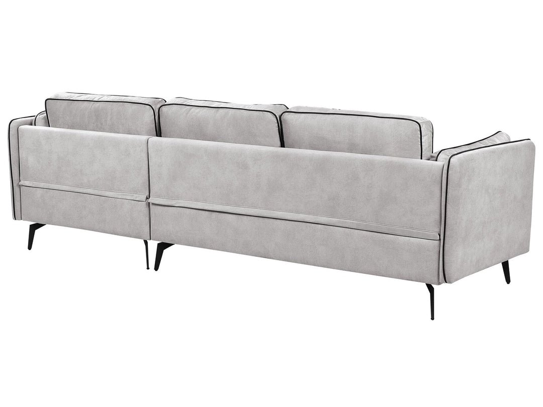 Altan Left Hand Velvet Corner Sofa Light Grey