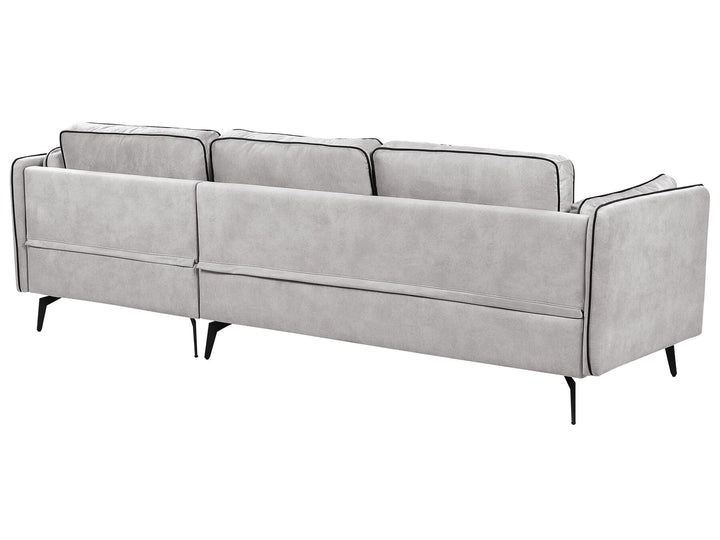 Altan Left Hand Velvet Corner Sofa Light Grey