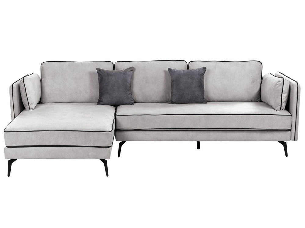 Altan Right Hand Velvet Corner Sofa Light Grey