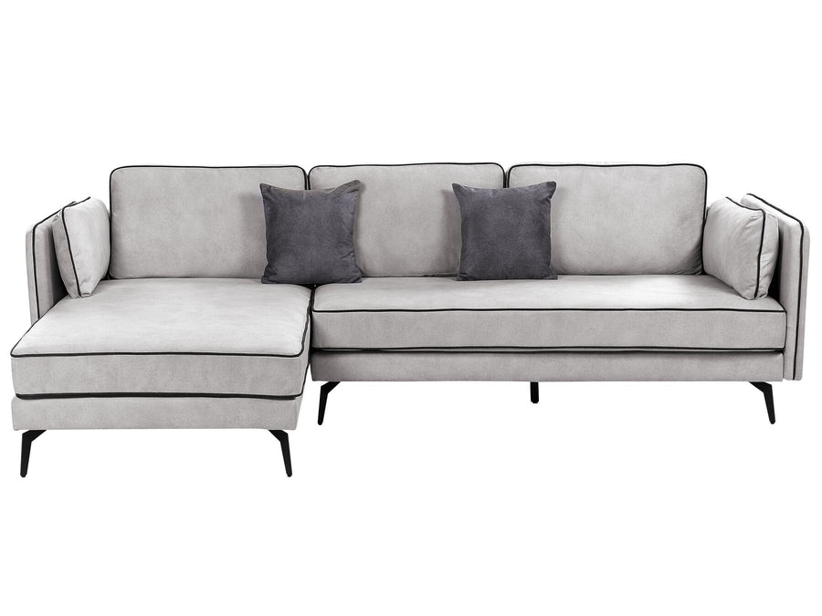 Altan Right Hand Velvet Corner Sofa Light Grey