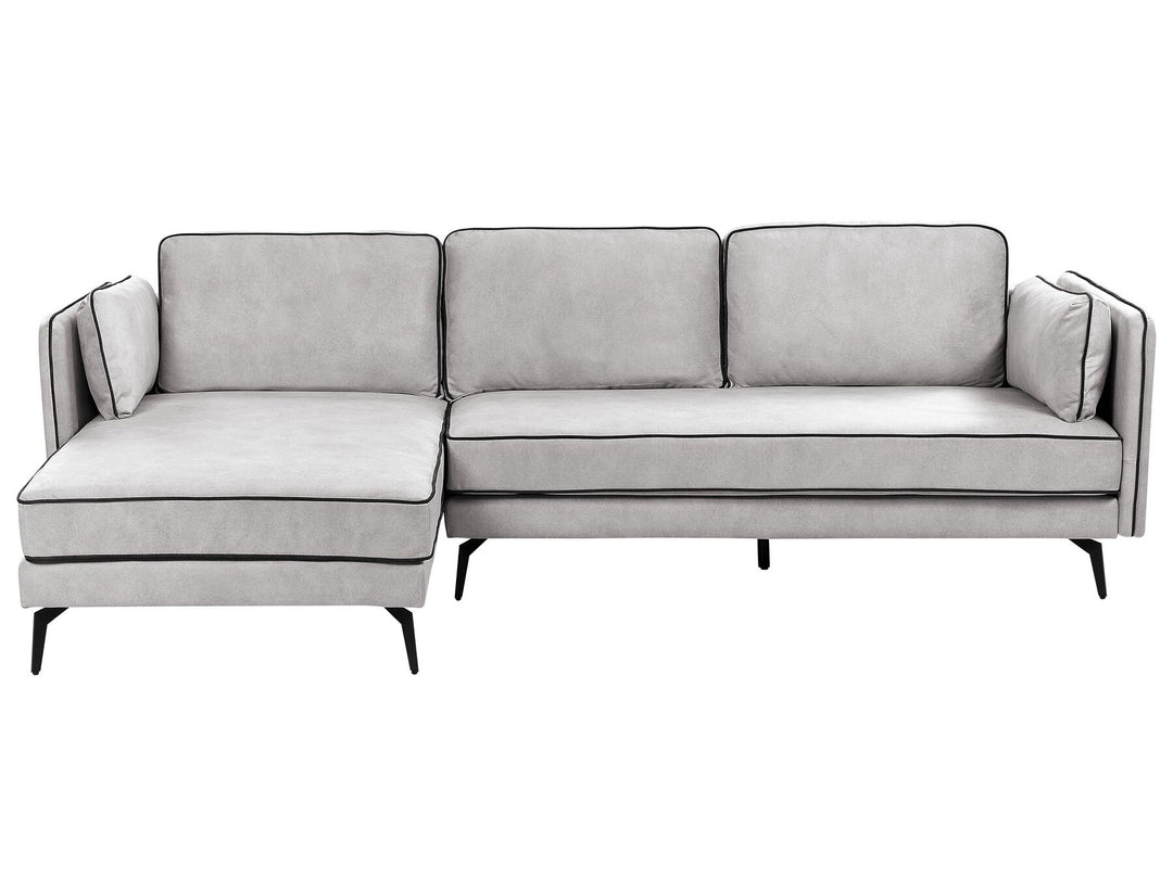 Altan Right Hand Velvet Corner Sofa Light Grey