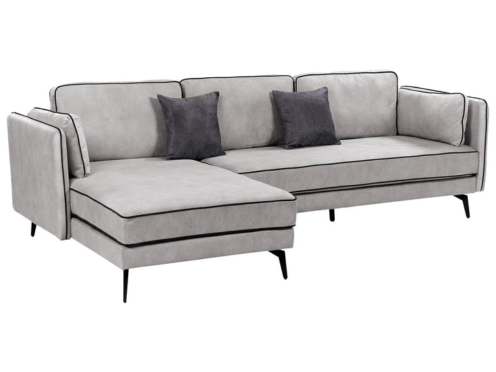 Altan Right Hand Velvet Corner Sofa Light Grey