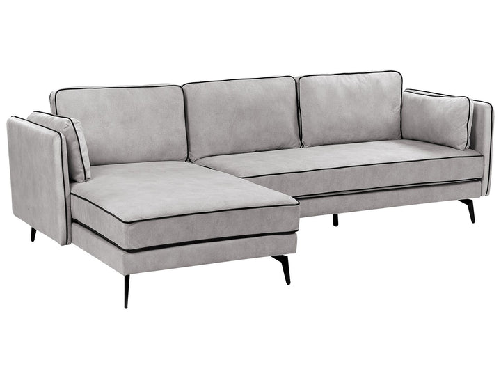 Altan Right Hand Velvet Corner Sofa Light Grey