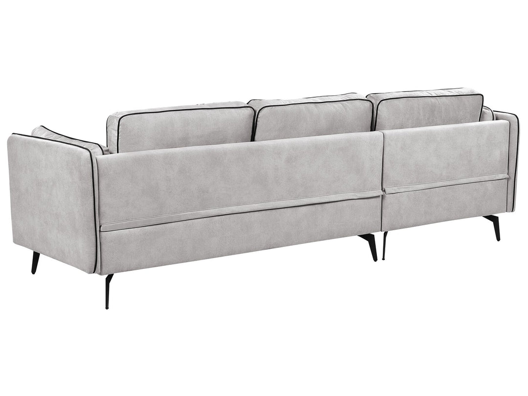 Altan Right Hand Velvet Corner Sofa Light Grey