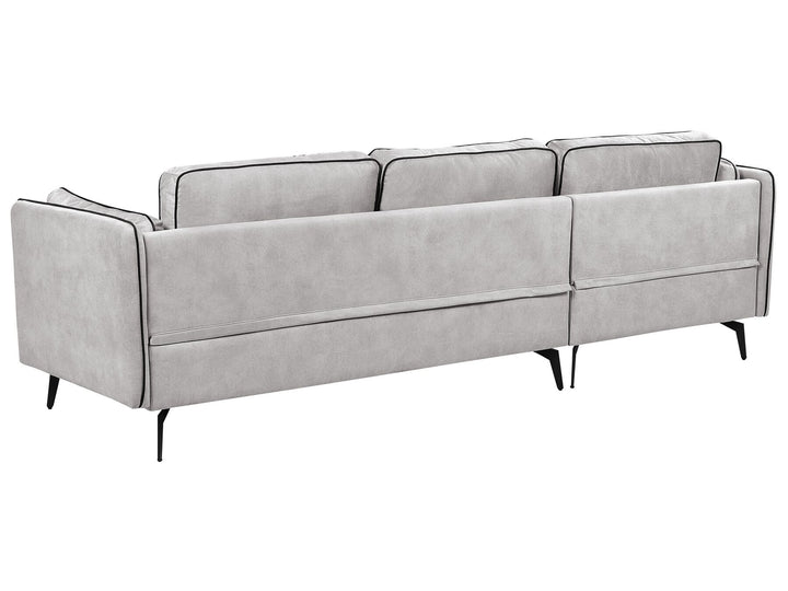 Altan Right Hand Velvet Corner Sofa Light Grey