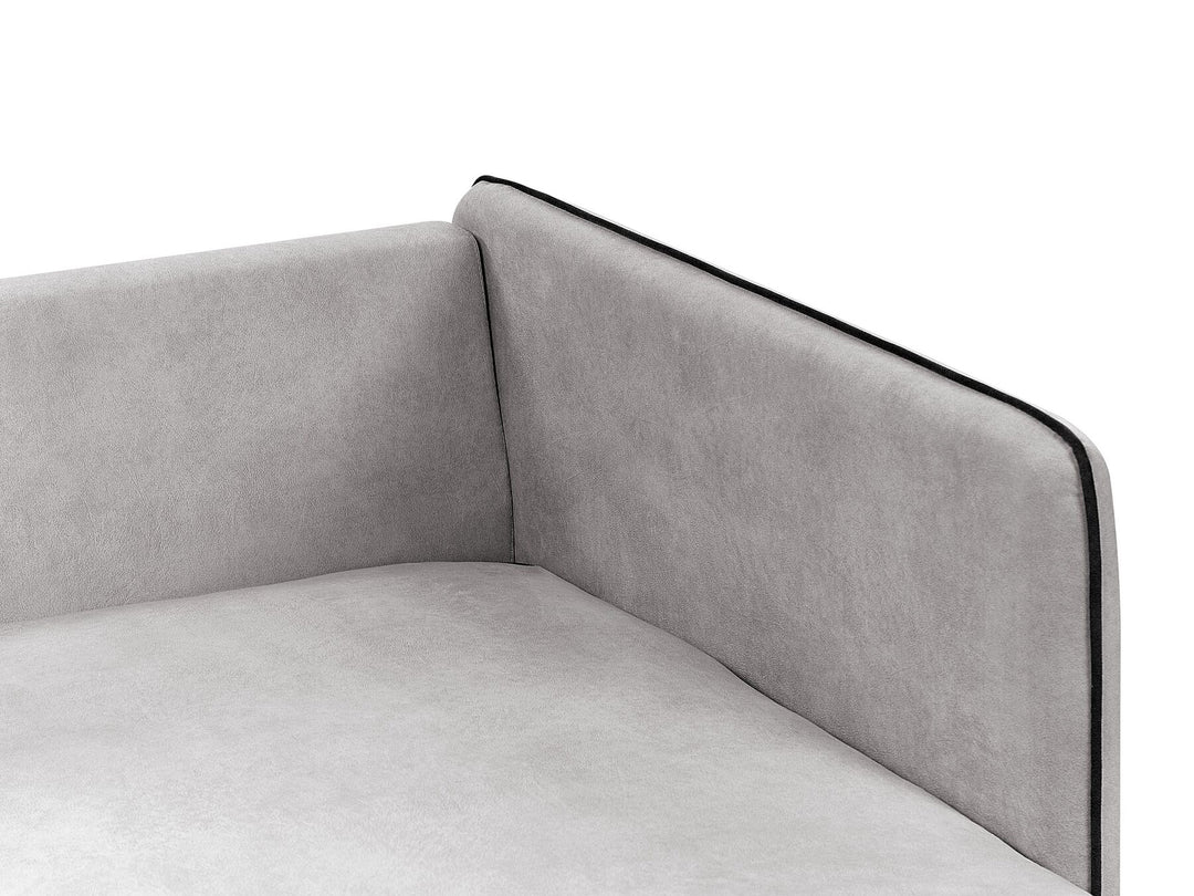 Altan Right Hand Velvet Corner Sofa Light Grey