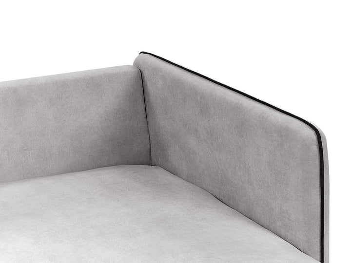 Altan Right Hand Velvet Corner Sofa Light Grey