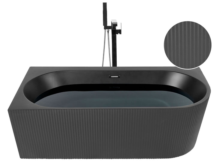 Right Hand Corner Bath 1700 mm x 800 mm Black Gocta