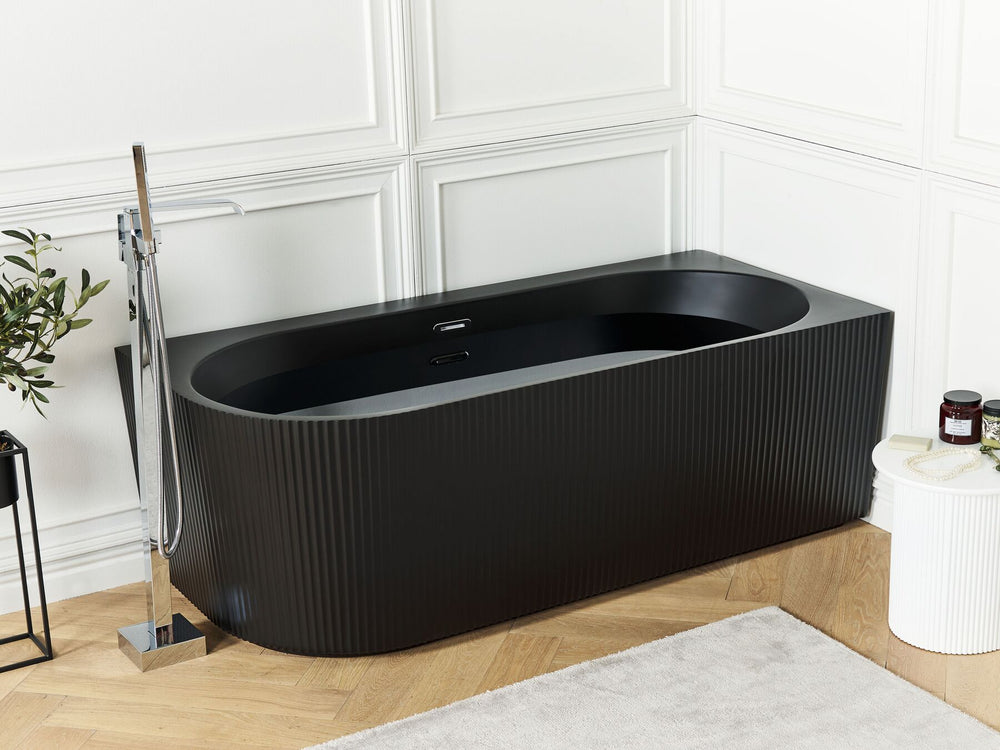 Left Hand Corner Bath 1700 mm x 800 mm Black Gocta