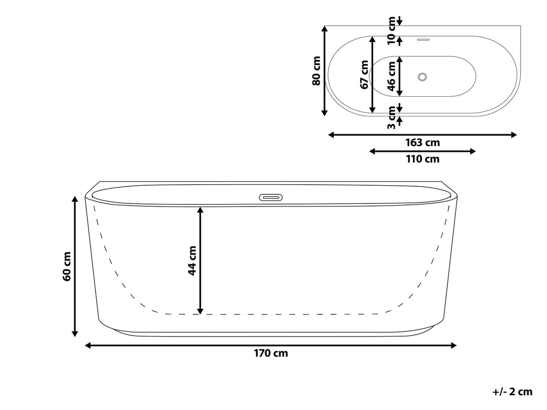 Bath 1700 mm x 800 mm Black Gocta