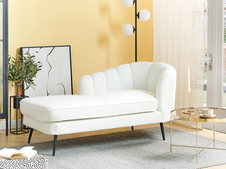 Right-Hand Chaise Lounge Boucle Off-White Walters