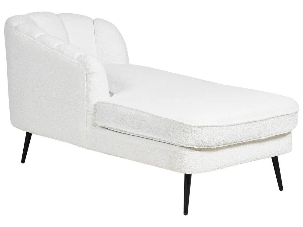 Right-Hand Chaise Lounge Boucle Off-White Walters