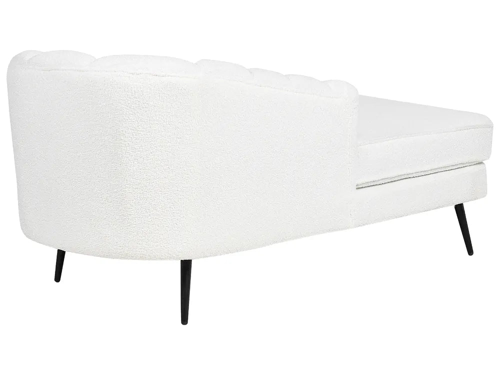 Right-Hand Chaise Lounge Boucle Off-White Walters