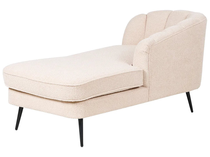 Left-Hand Chaise Lounge Boucle Light Beige Walters