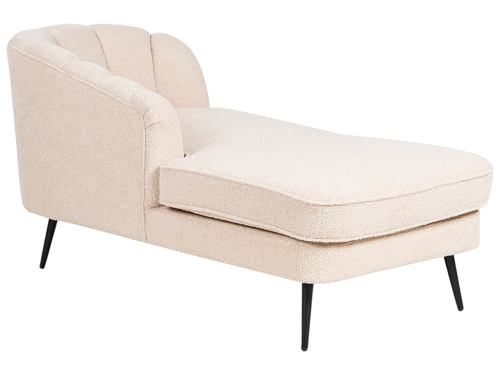 Right-Hand Chaise Lounge Boucle Light Beige Walters