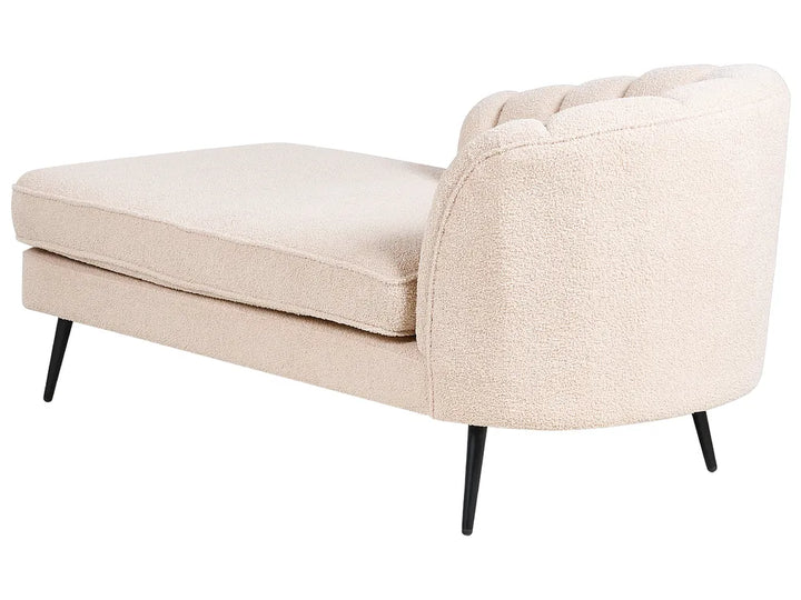 Right-Hand Chaise Lounge Boucle Light Beige Walters