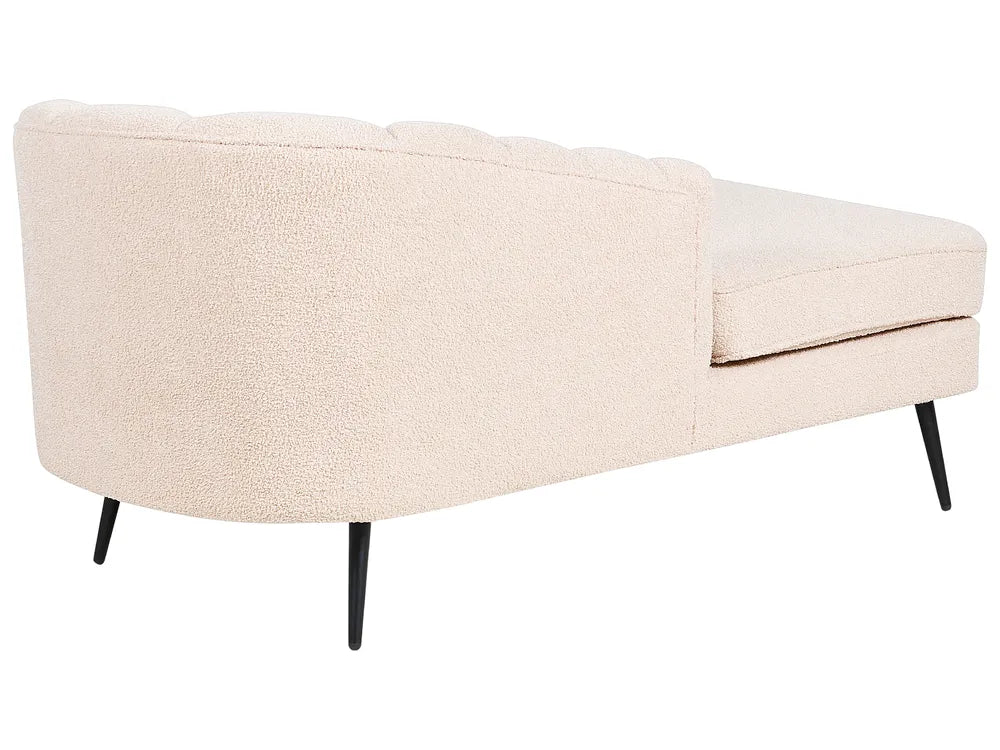 Right-Hand Chaise Lounge Boucle Light Beige Walters