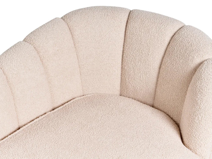 Right-Hand Chaise Lounge Boucle Light Beige Walters